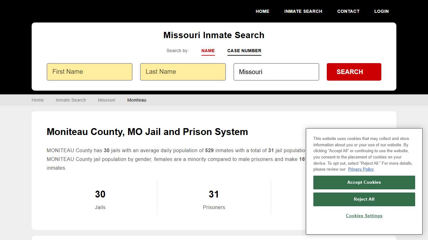 Moniteau County, MO Inmate Search - StateCourts